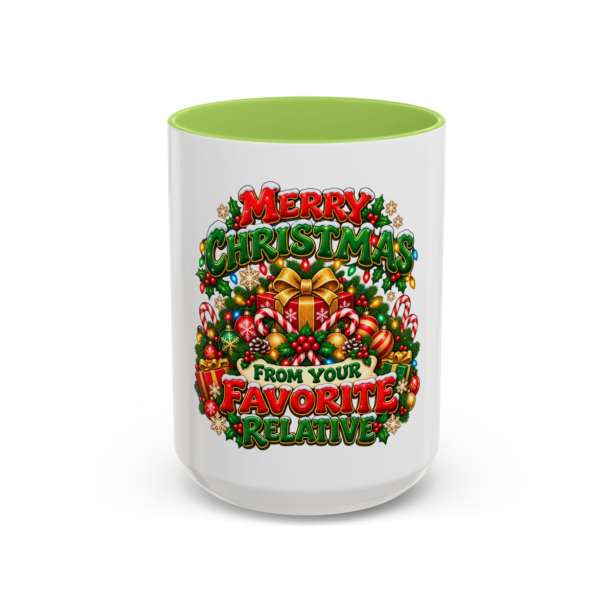 Christmas Coffee Mug — "Merry Christmas from Your Favorite Relative" Holiday Gift