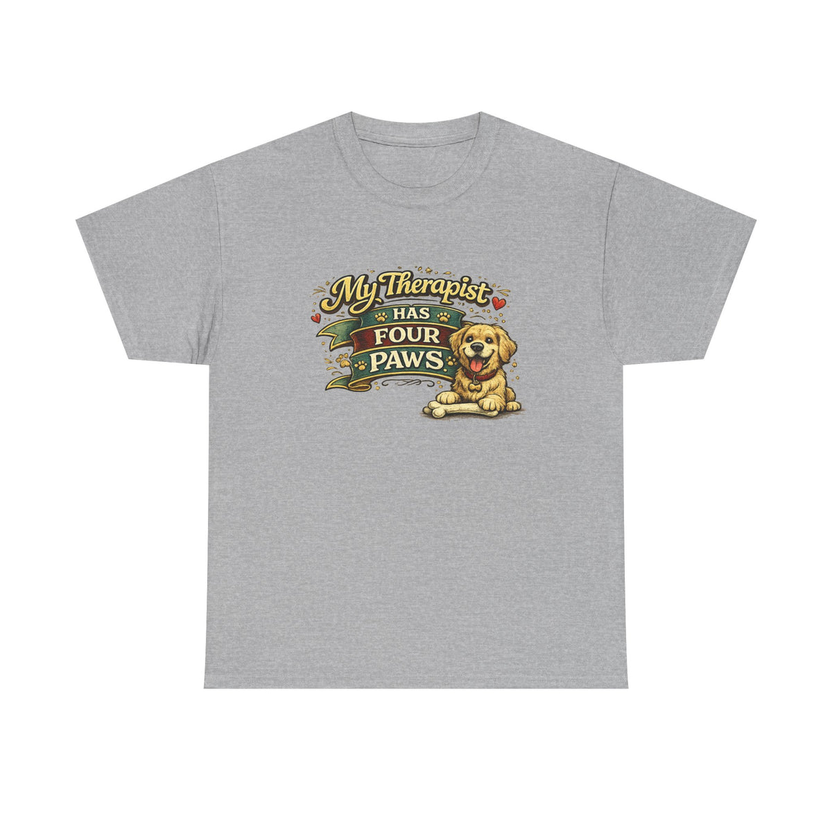 My Therapist Has Four Paws — T-Shirt — Sport Grey, S | The ClawMark Store