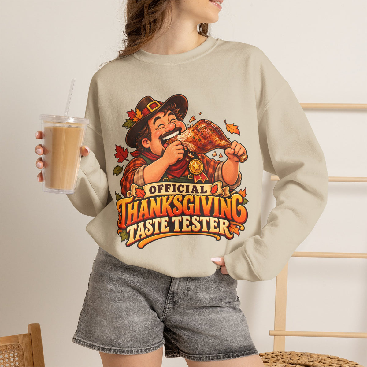 Thanksgiving Sweatshirt — "Official Thanksgiving Taste Tester" Crewneck