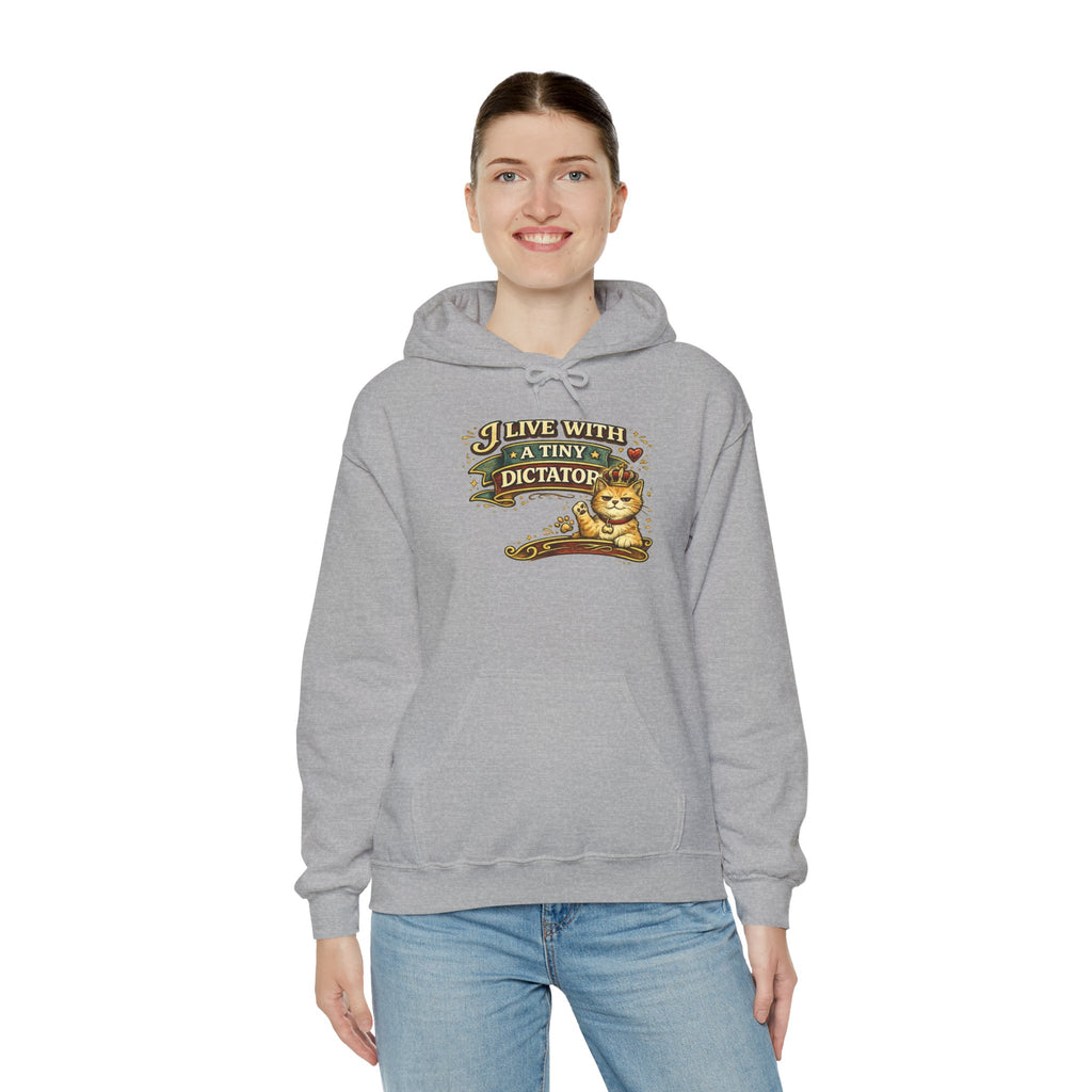"I Live With a Tiny Dictator" Cat Hoodie