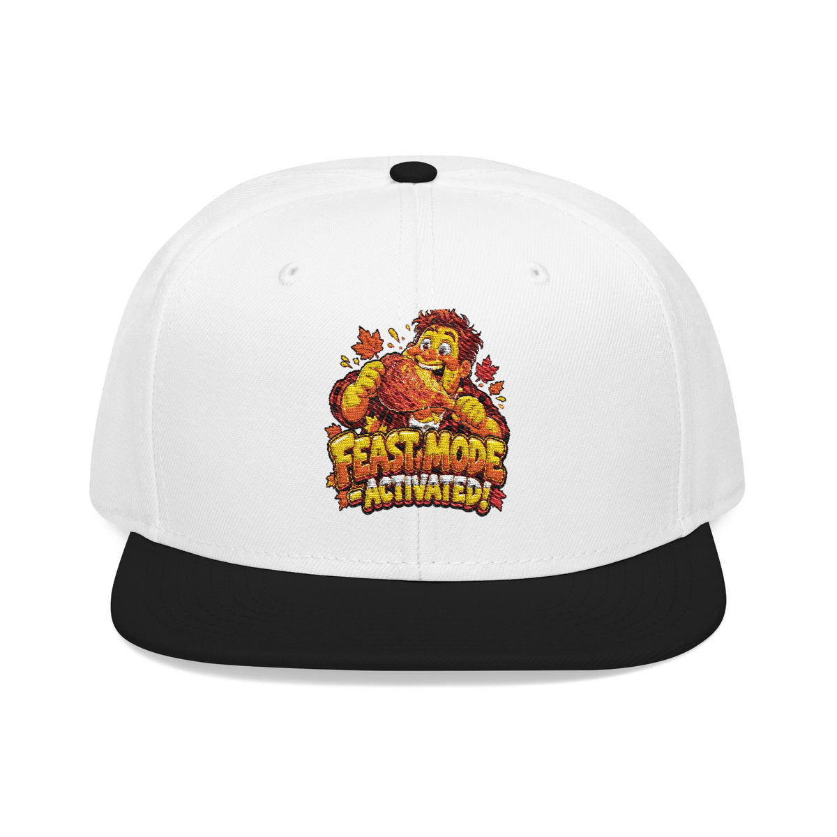 Embroidered Flame Crown Snapback Hat — Streetwear Trucker Cap