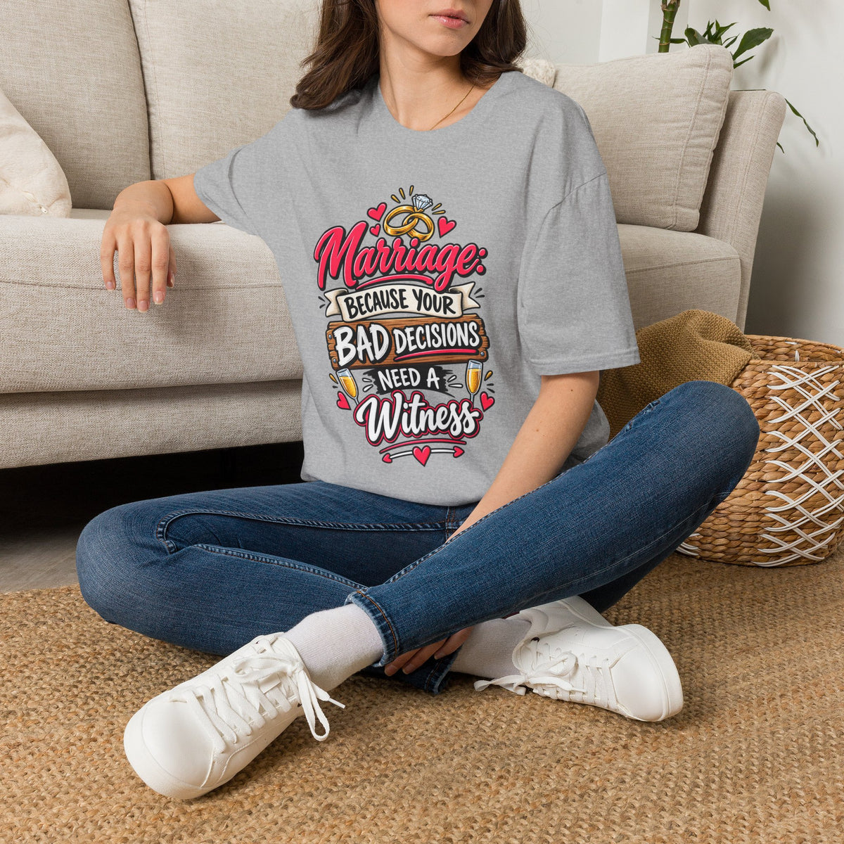 "Marriage: Because Your Bad Decisions Need a Witness" T-Shirt — product photo 2 | The ClawMark Store
