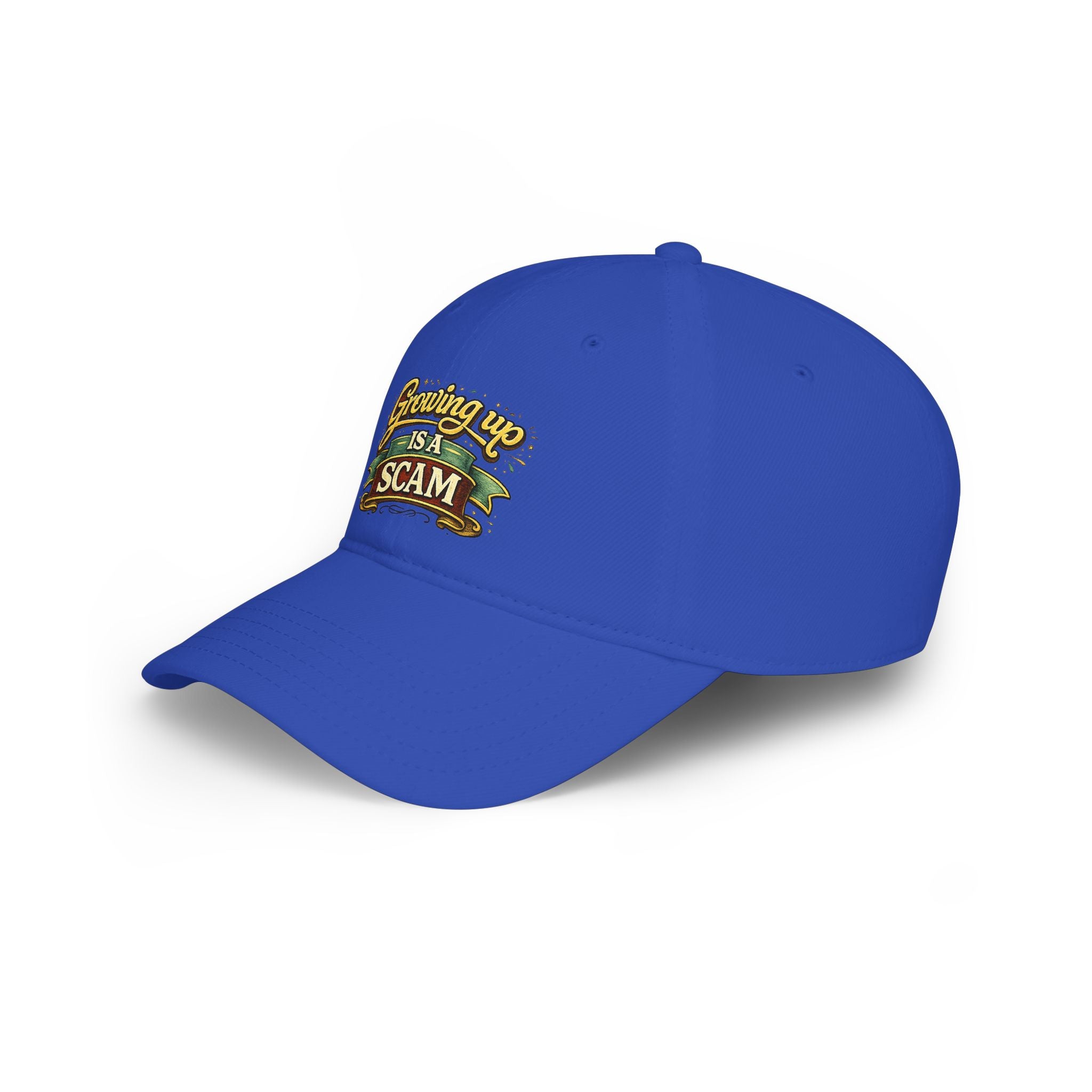 Growing Up Is a Scam | Ball Cap | Embroidered Baseball Hat, Funny Saying