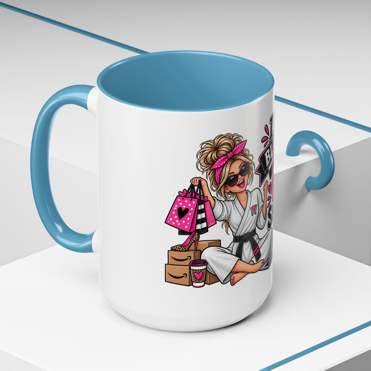 "I Have a Black Belt in Online Shopping" Accent Mug — product photo 4 | The ClawMark Store