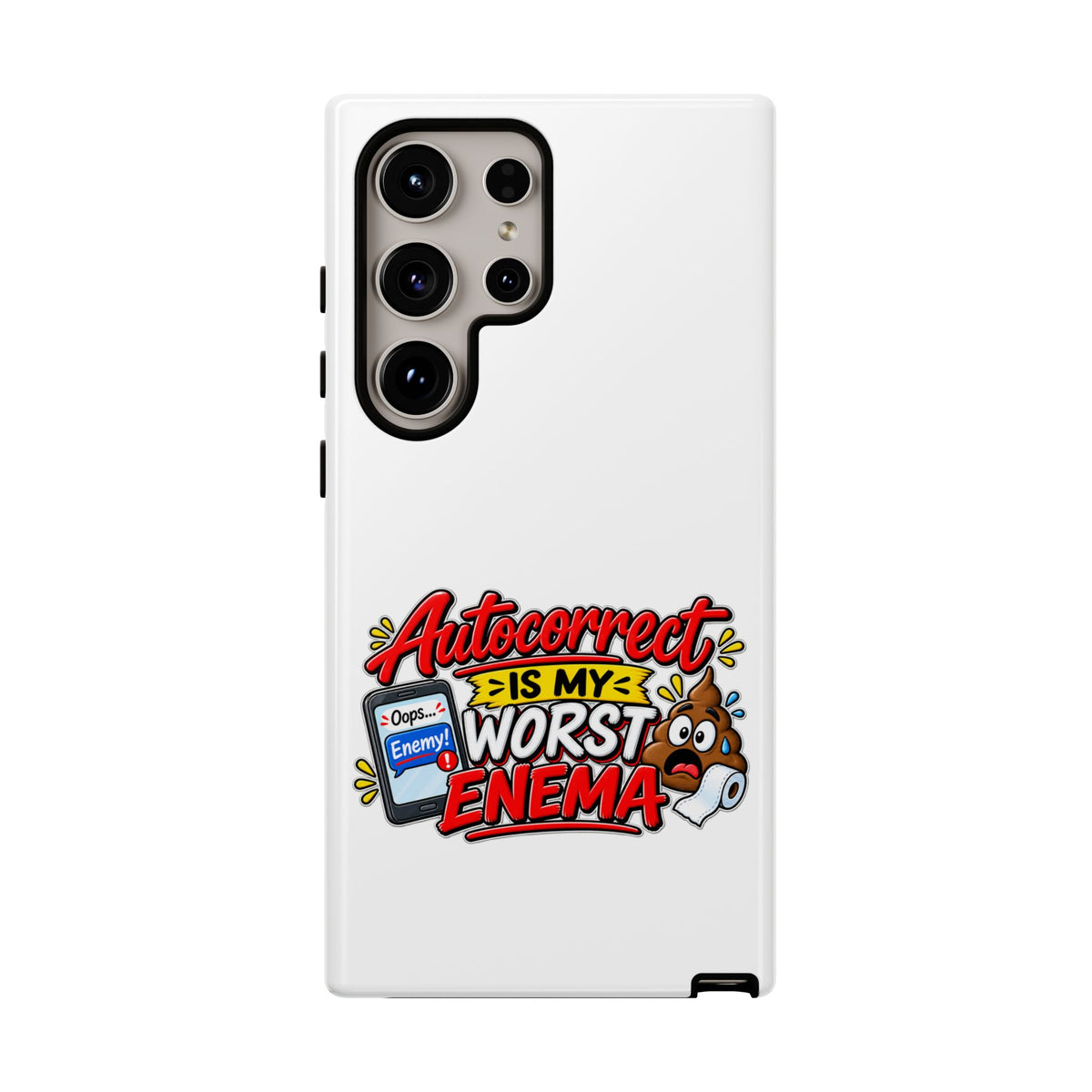 "Autocorrect Is My Worst Enema" Phone Case — product photo 5 | The ClawMark Store