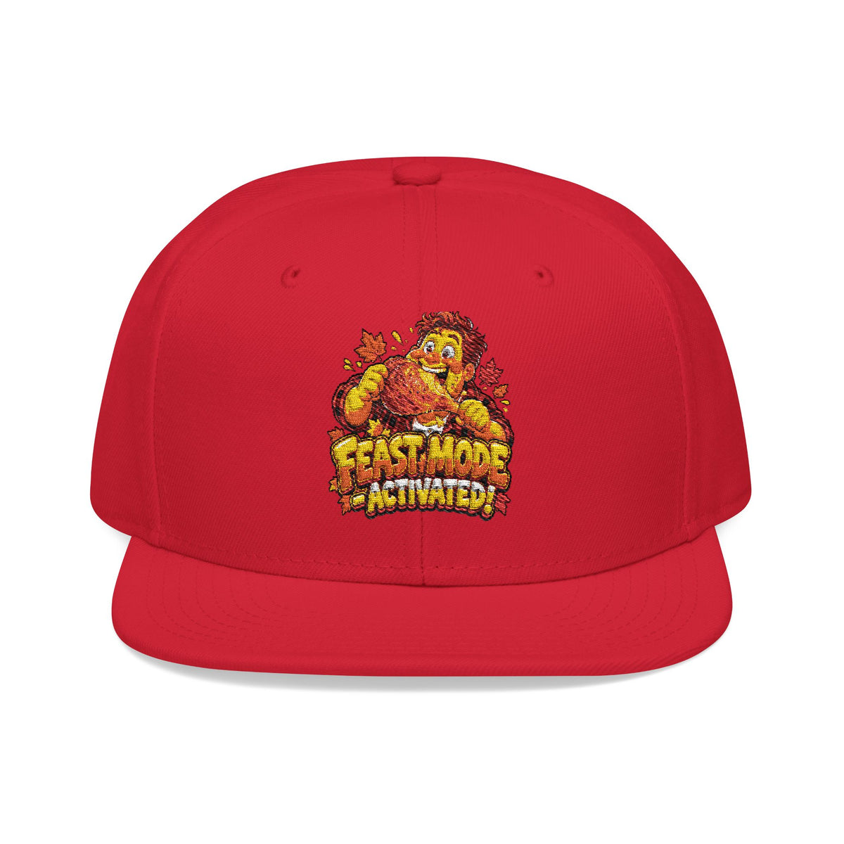 Embroidered Flame Crown Snapback Hat — Streetwear Trucker Cap