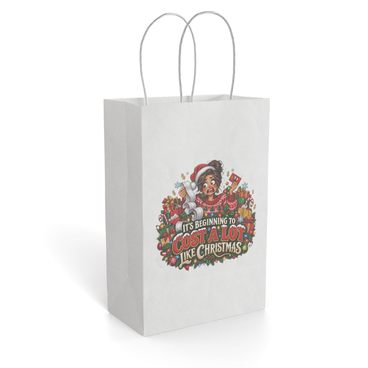 Christmas Gift Bag — "It's Beginning to Cost a Lot Like Christmas" Holiday Shopping Bag