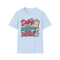 "Dating: Just Interviews with Drinks" T-Shirt — Light Blue, S | The ClawMark Store