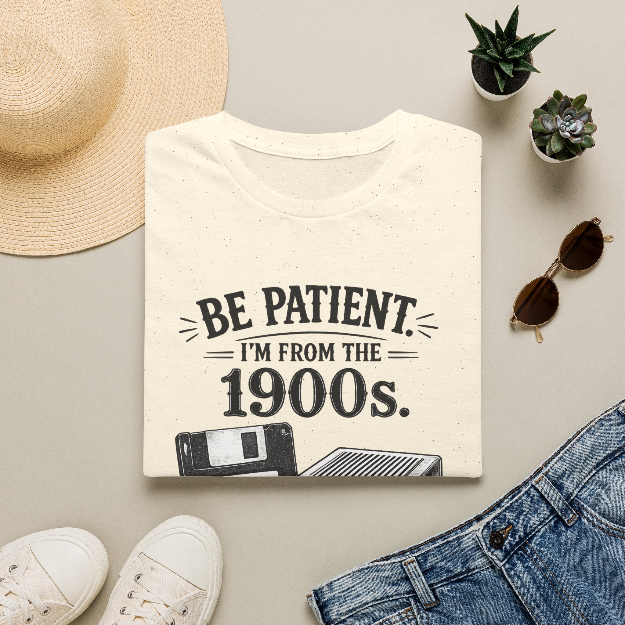 Be Patient I'm From the 1900s | T-Shirt | Retro Modem Floppy Illustration