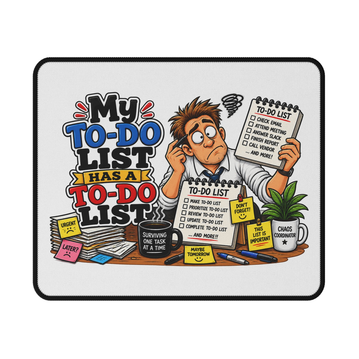 "My To-Do List Has a To-Do List" Mouse Pad — 9.5" × 8" | The ClawMark Store