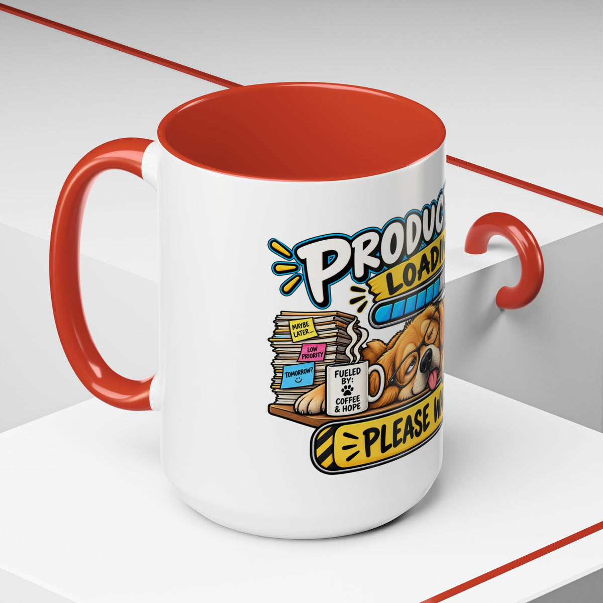 "Productivity Loading... Please Wait" Office Mug (11oz, 15oz) — product photo 3 | The ClawMark Store