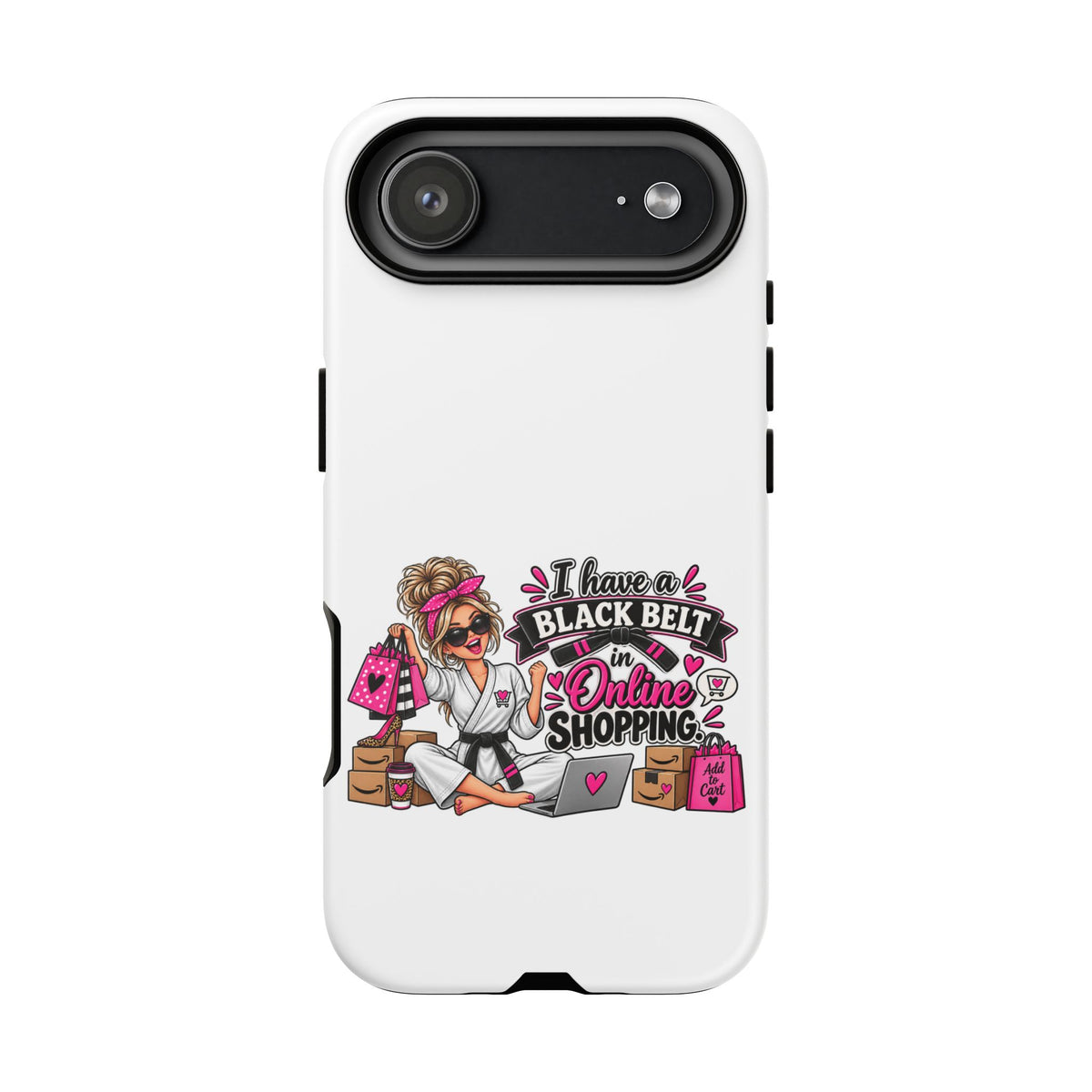 "I Have a Black Belt in Online Shopping" Phone Case — iPhone 17 Air, Matte | The ClawMark Store