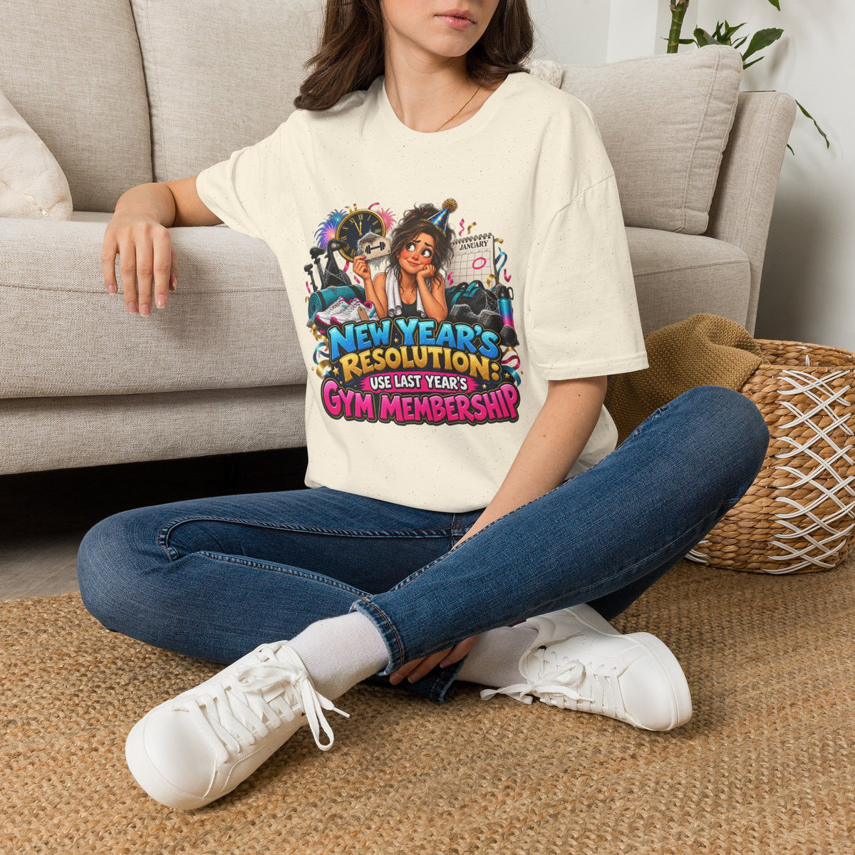 New Year’s Resolution T-Shirt — “Use Last Year’s Gym Membership” Funny Fitness Tee