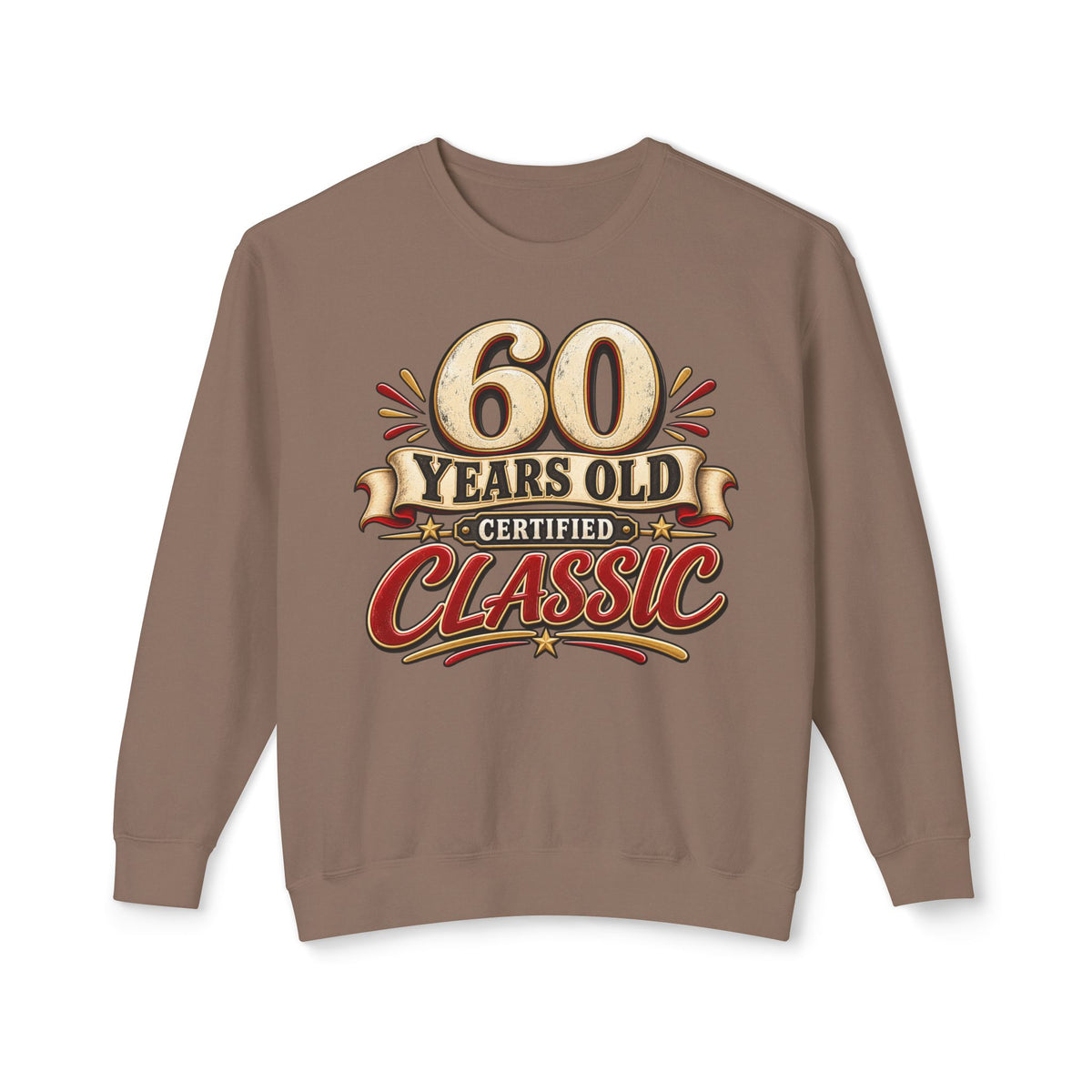 60 Years Old - Certified Classic Sweatshirt — Espresso, S | The ClawMark Store