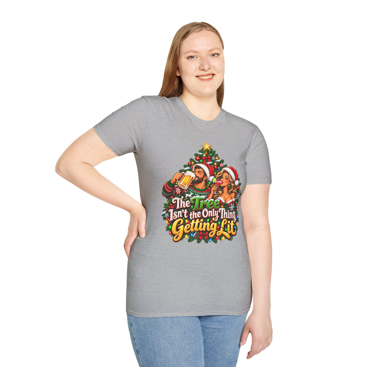 Christmas Party T-Shirt — "The Tree Isn't the Only Thing Getting Lit" Holiday Tee