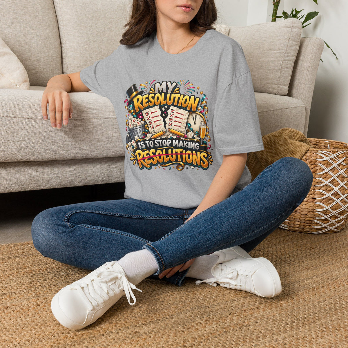 T-Shirt — Funny "My Resolution is to Stop Making Resolutions" New Year Graphic Tee