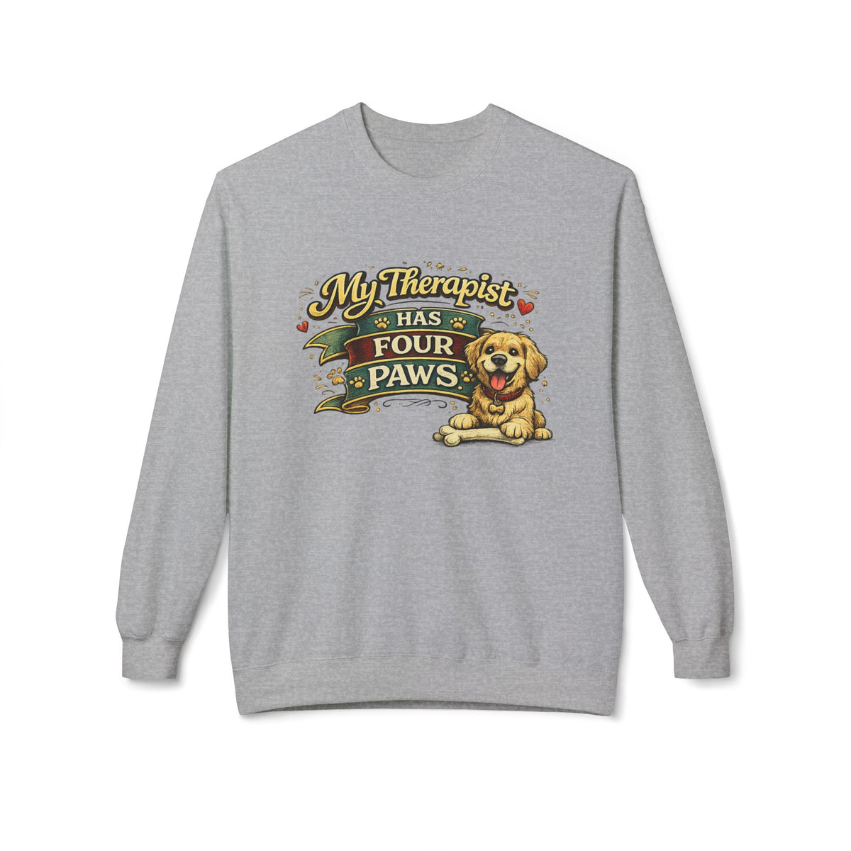 My Therapist Has Four Paws — Sweatshirt — Sport Grey, S | The ClawMark Store