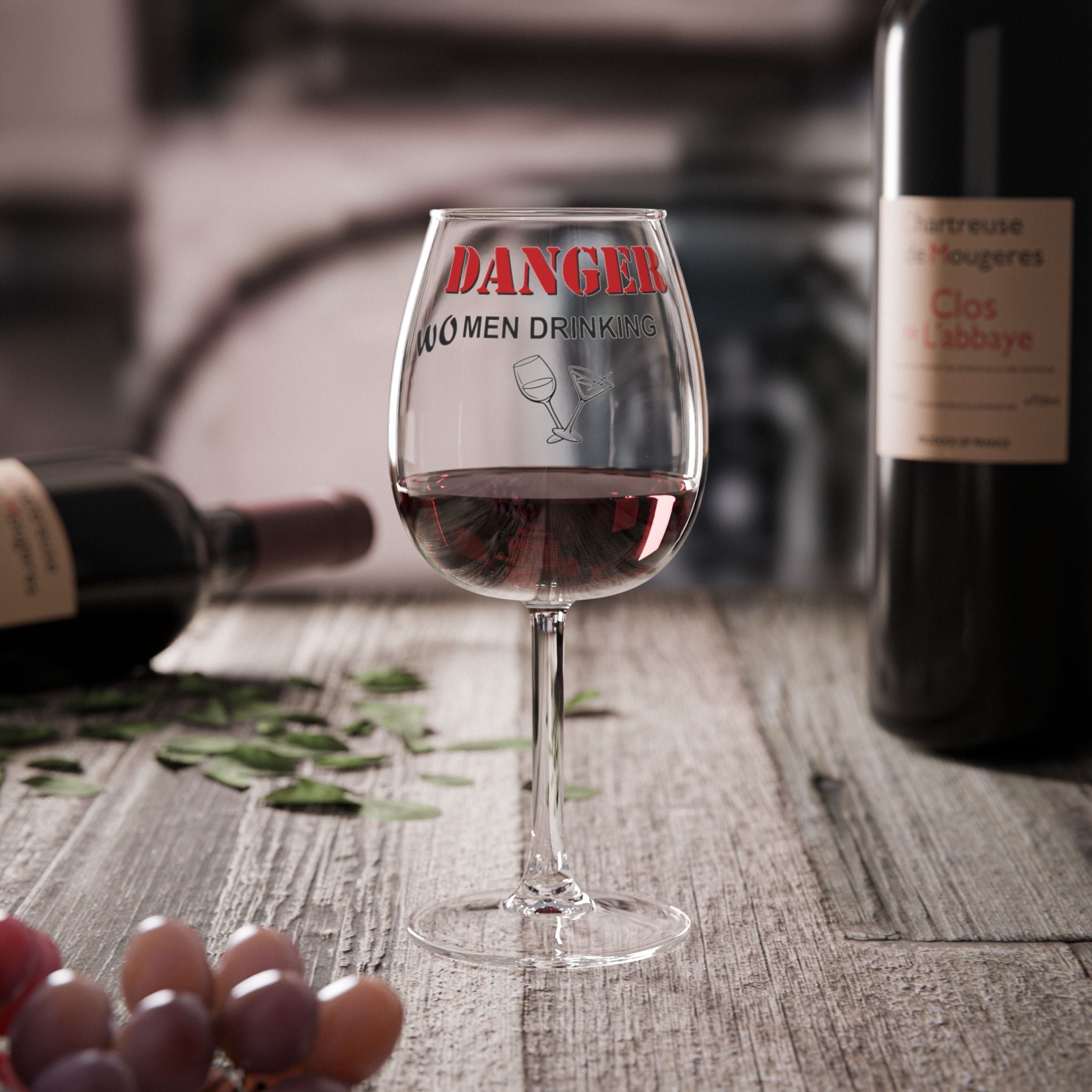 Danger Wo Men Drinking wine glass | 12oz stemmed wineglass