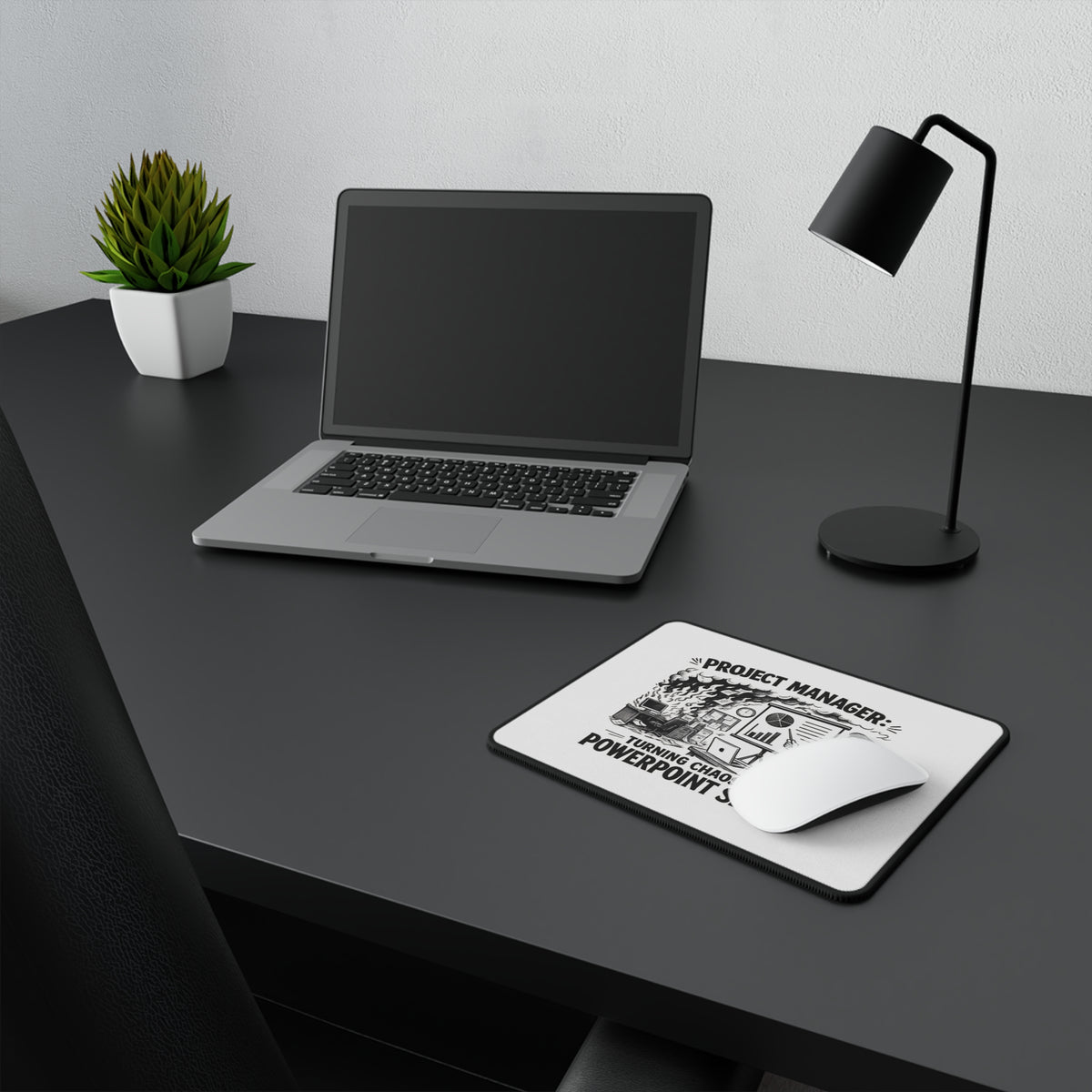 "Turning Chaos Into PowerPoint Slides" Mouse Pad — product photo 2 | The ClawMark Store