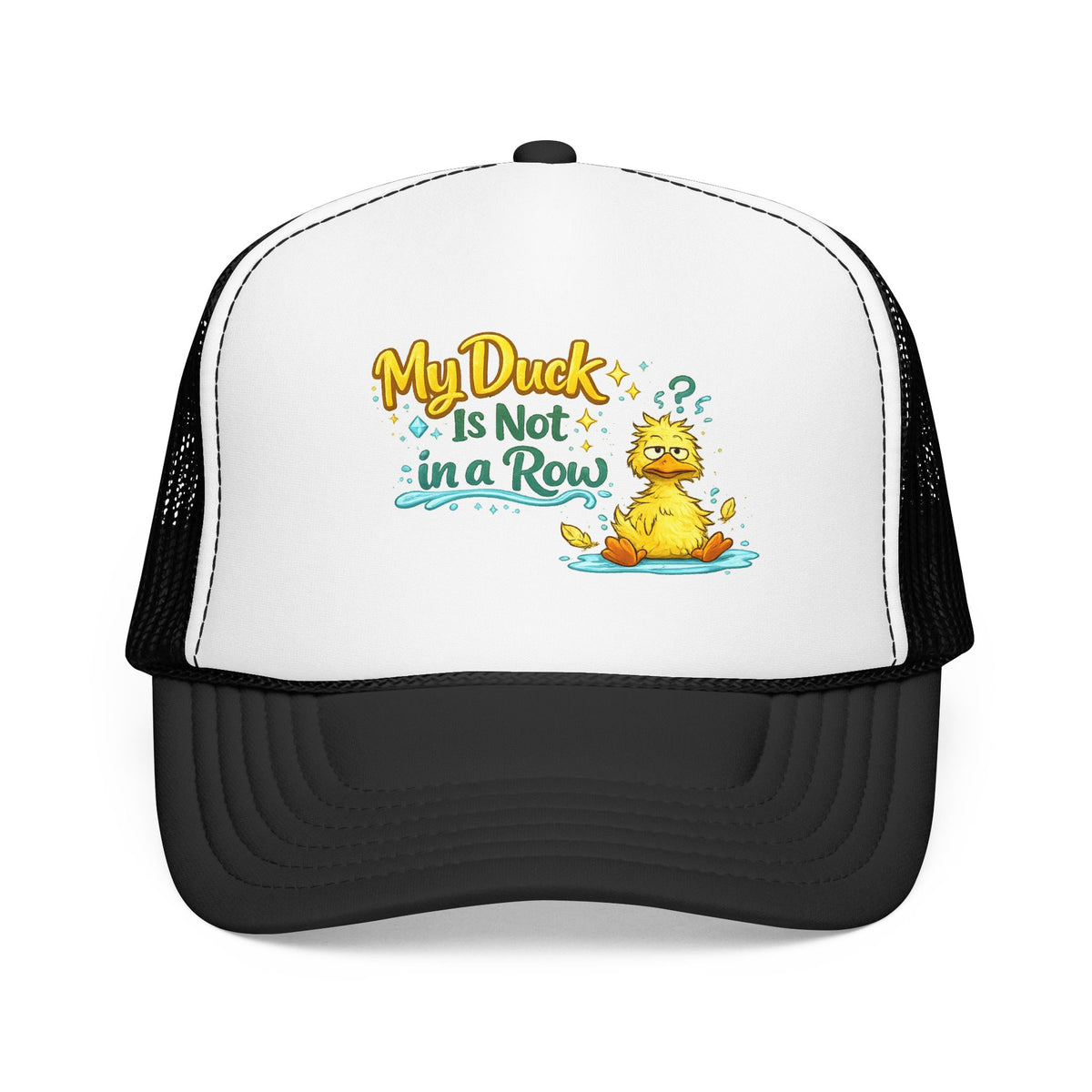 My Duck Is Not A Row — Ball Cap — Black, White | The ClawMark Store