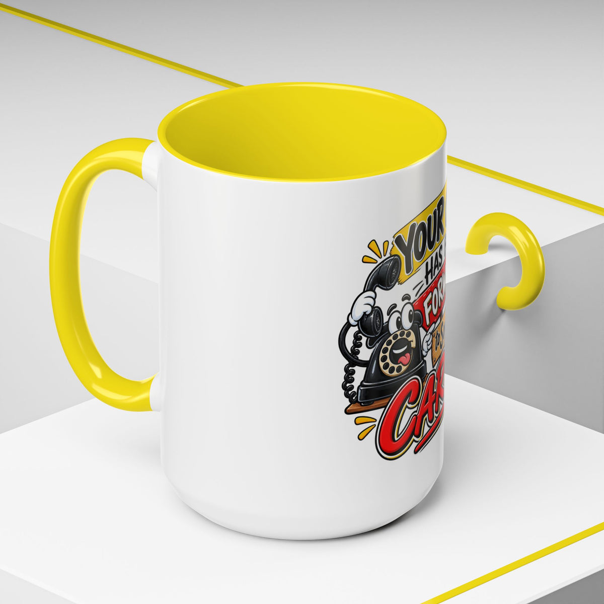 "Your Call Has Been Forwarded to Someone Who Cares" Coffee Mug — product photo 3 | The ClawMark Store