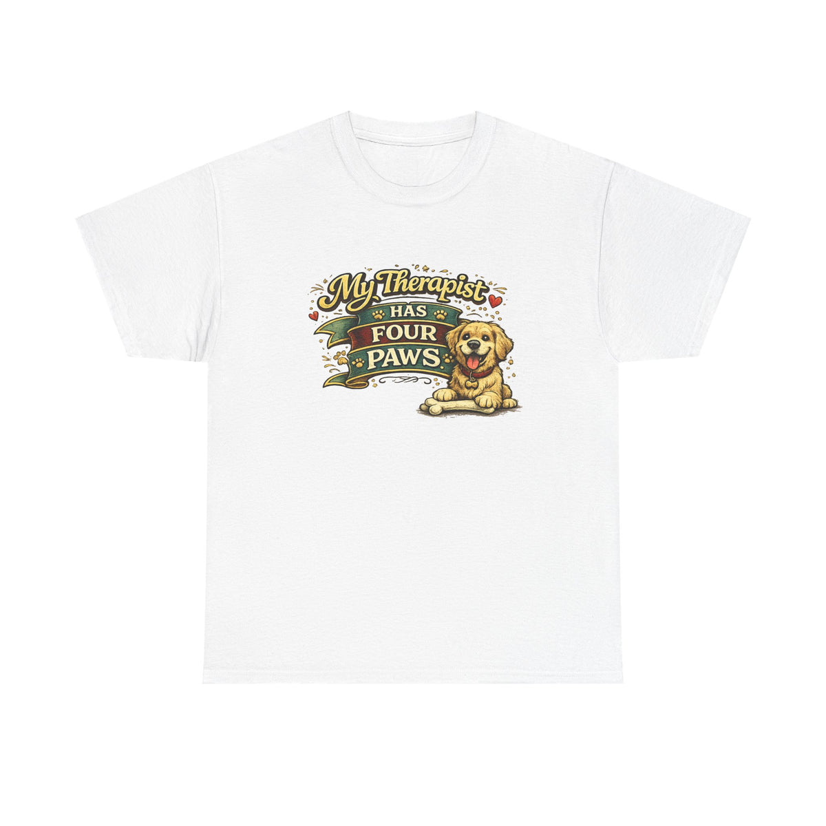 My Therapist Has Four Paws — T-Shirt — White, S | The ClawMark Store