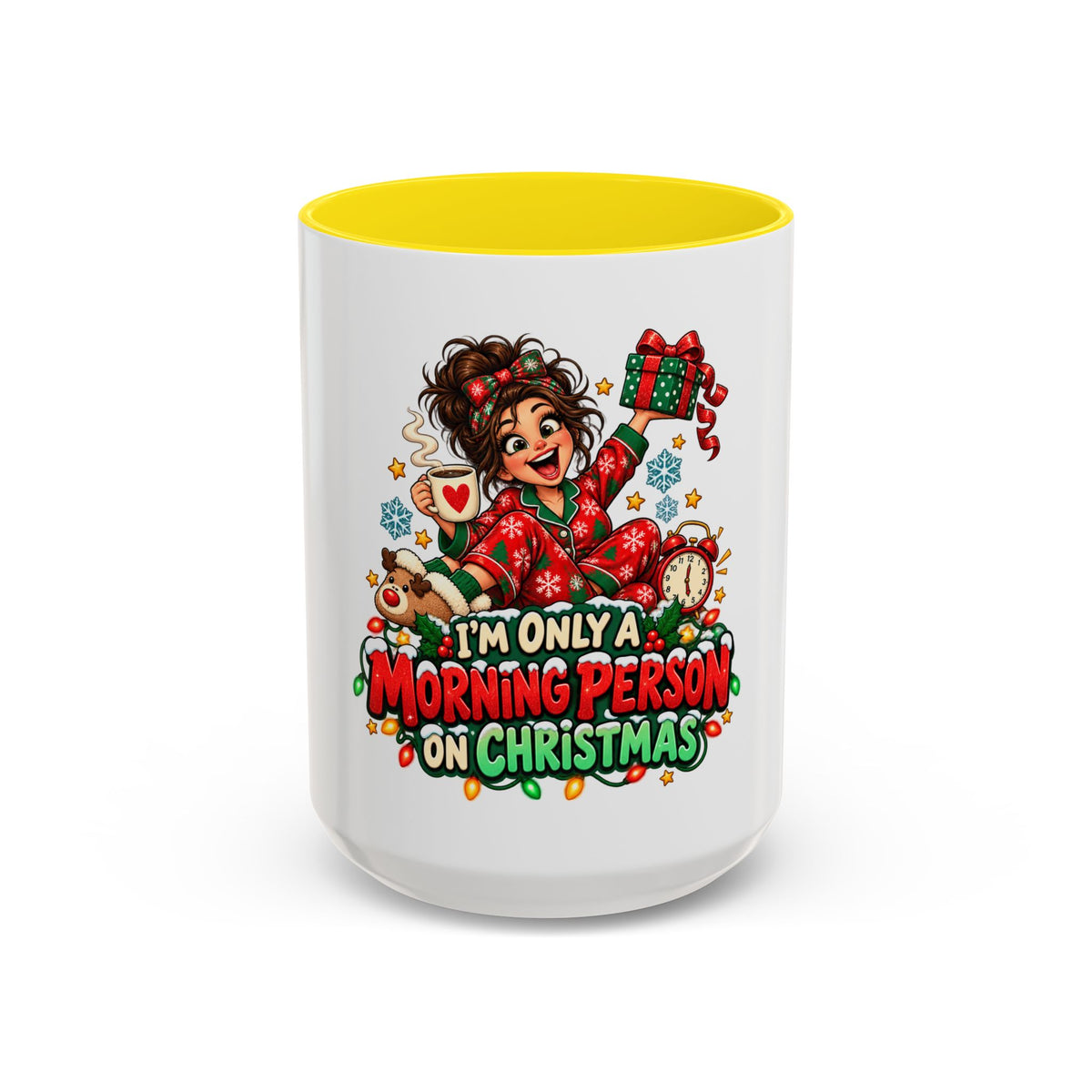 Christmas Coffee Mug - "I'm Only a Morning Person on Christmas" Holiday Gift Mug (11/15oz)