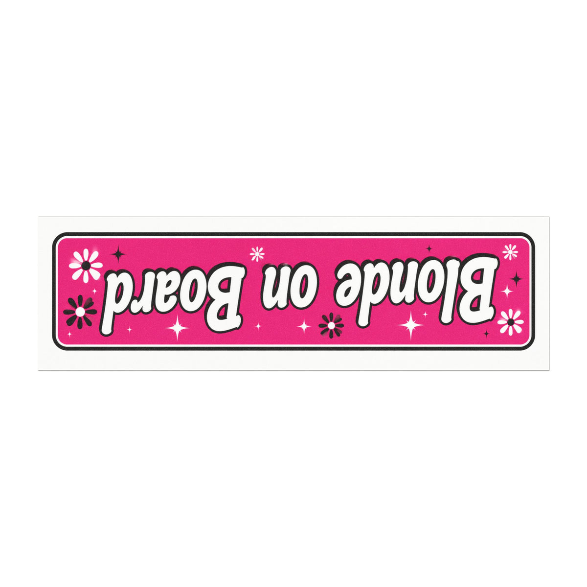 Blonde on Board Car Magnet — Pink Floral Retro Bumper Magnet — product photo 1 | The ClawMark Store