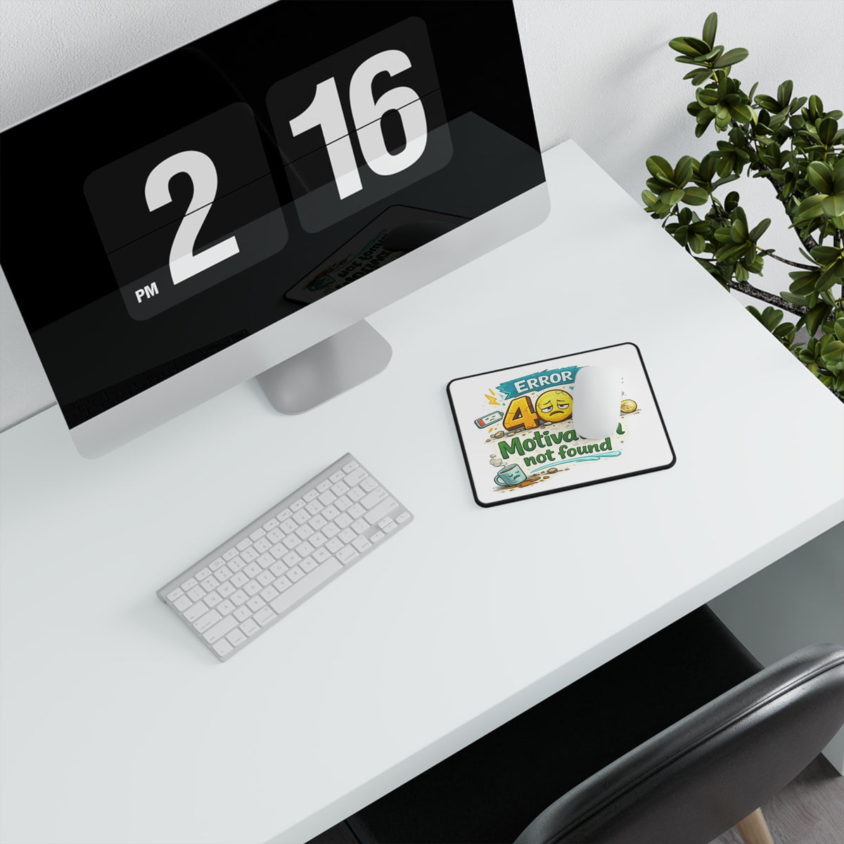 "Error 404: Motivation Not Found" Mouse Pad — product photo 2 | The ClawMark Store