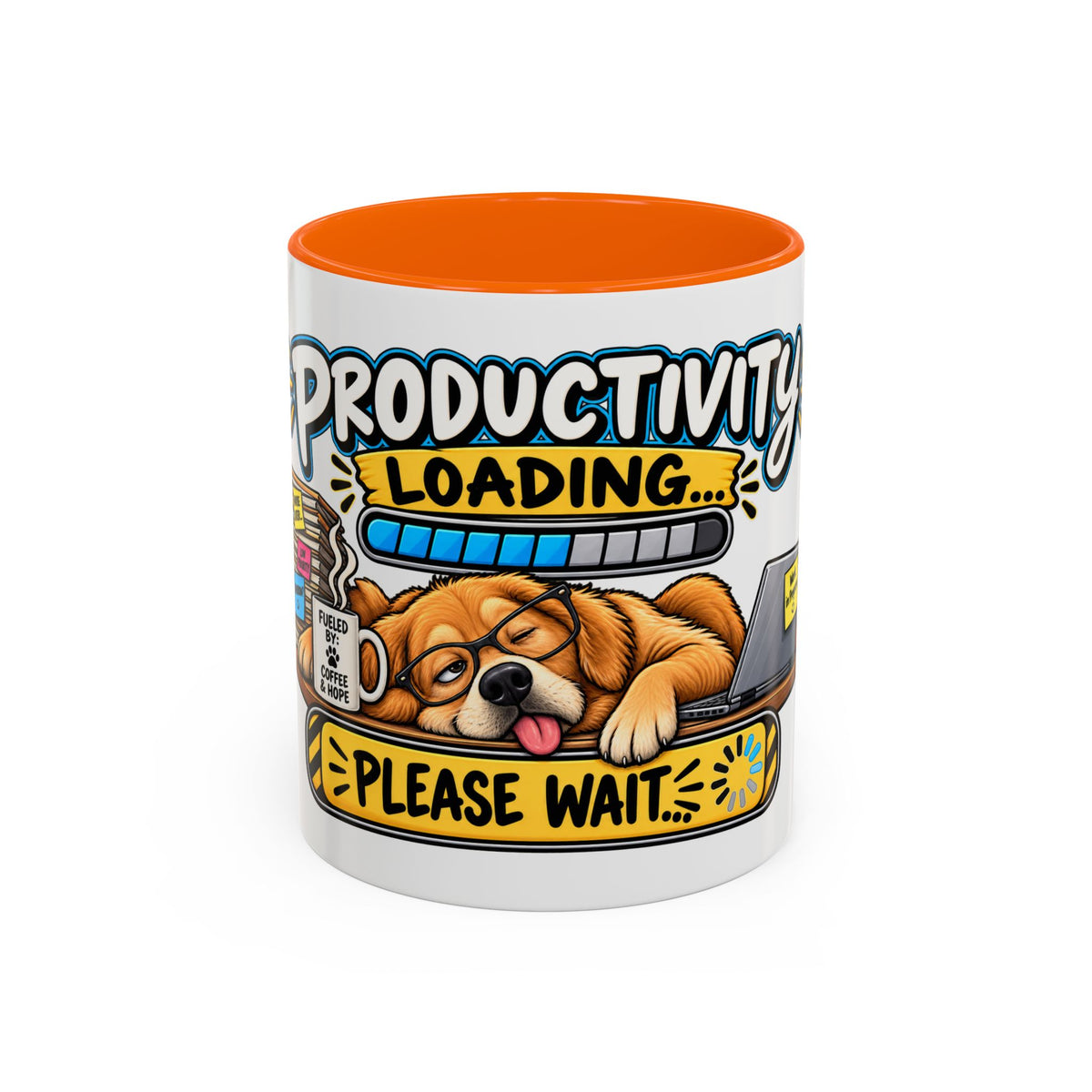 "Productivity Loading... Please Wait" Office Mug (11oz, 15oz) — Orange, 11oz | The ClawMark Store