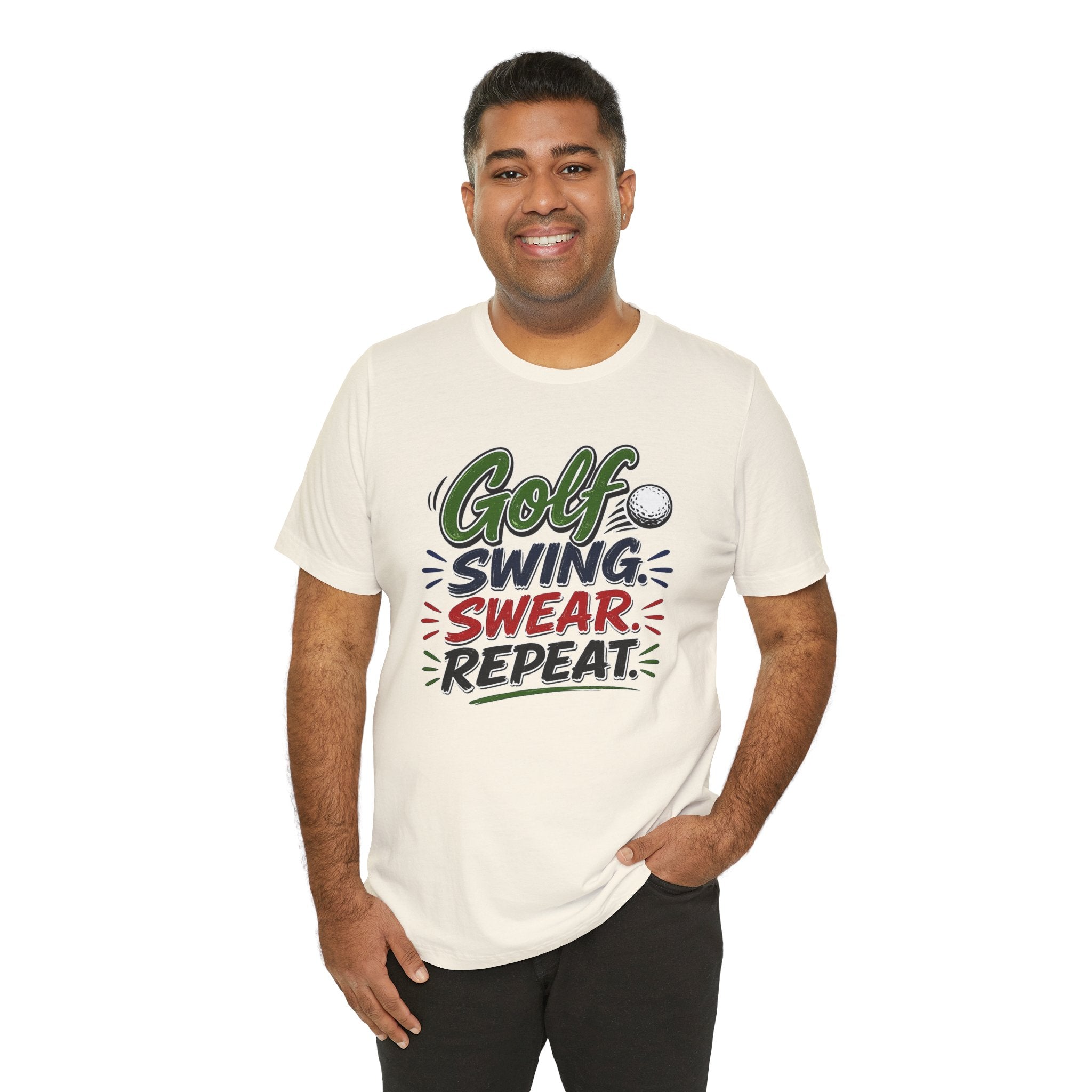 Golf - Swing, Swear, Repeat | T-Shirt | Golf Graphic Tee