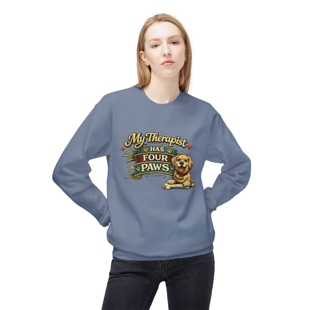 My Therapist Has Four Paws | Sweatshirt | Cute Dog Lover Crewneck