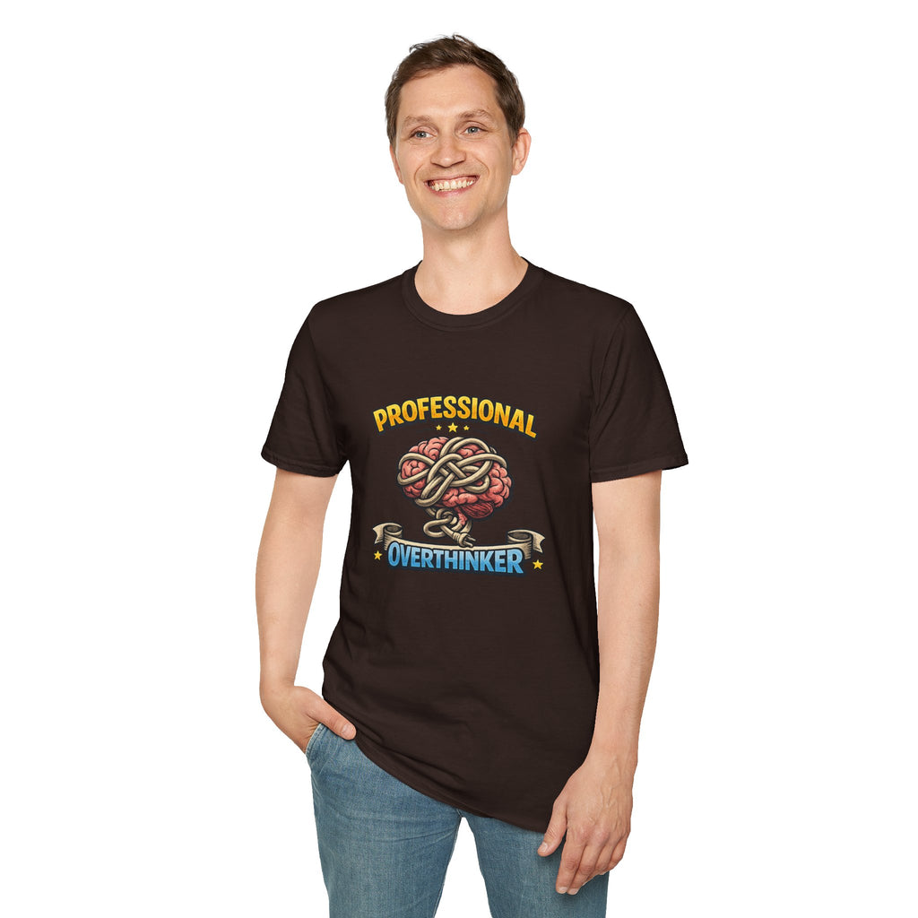 Professional Overthinker | T-Shirt | Brain Knot Illustration