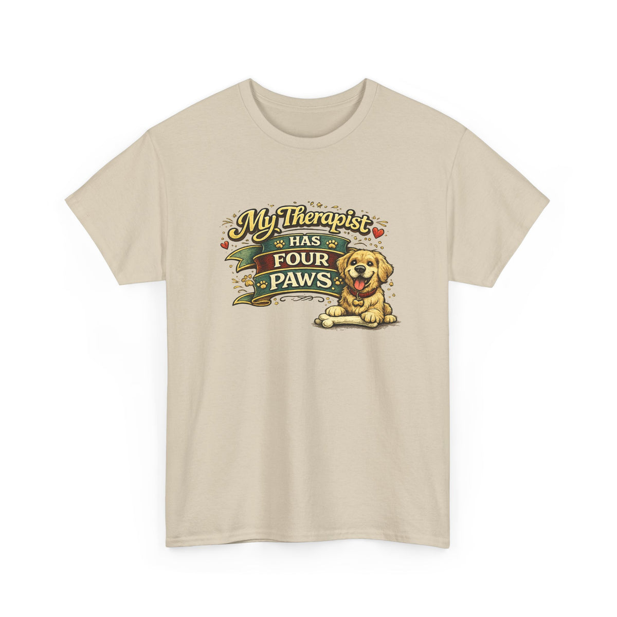 My Therapist Has Four Paws — T-Shirt — Sand, S | The ClawMark Store