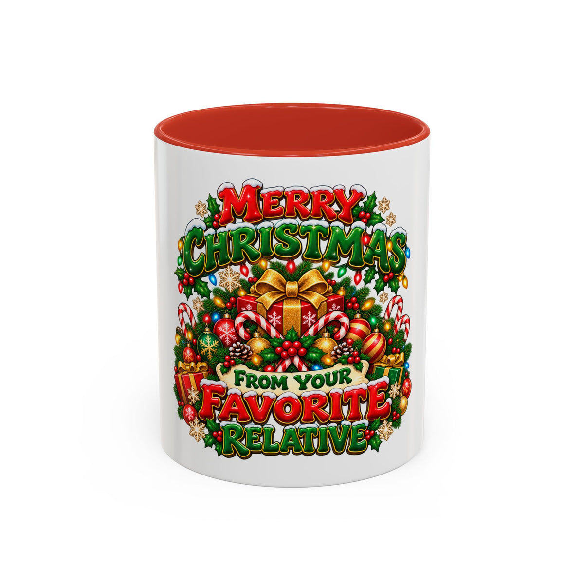 Christmas Coffee Mug — "Merry Christmas from Your Favorite Relative" Holiday Gift