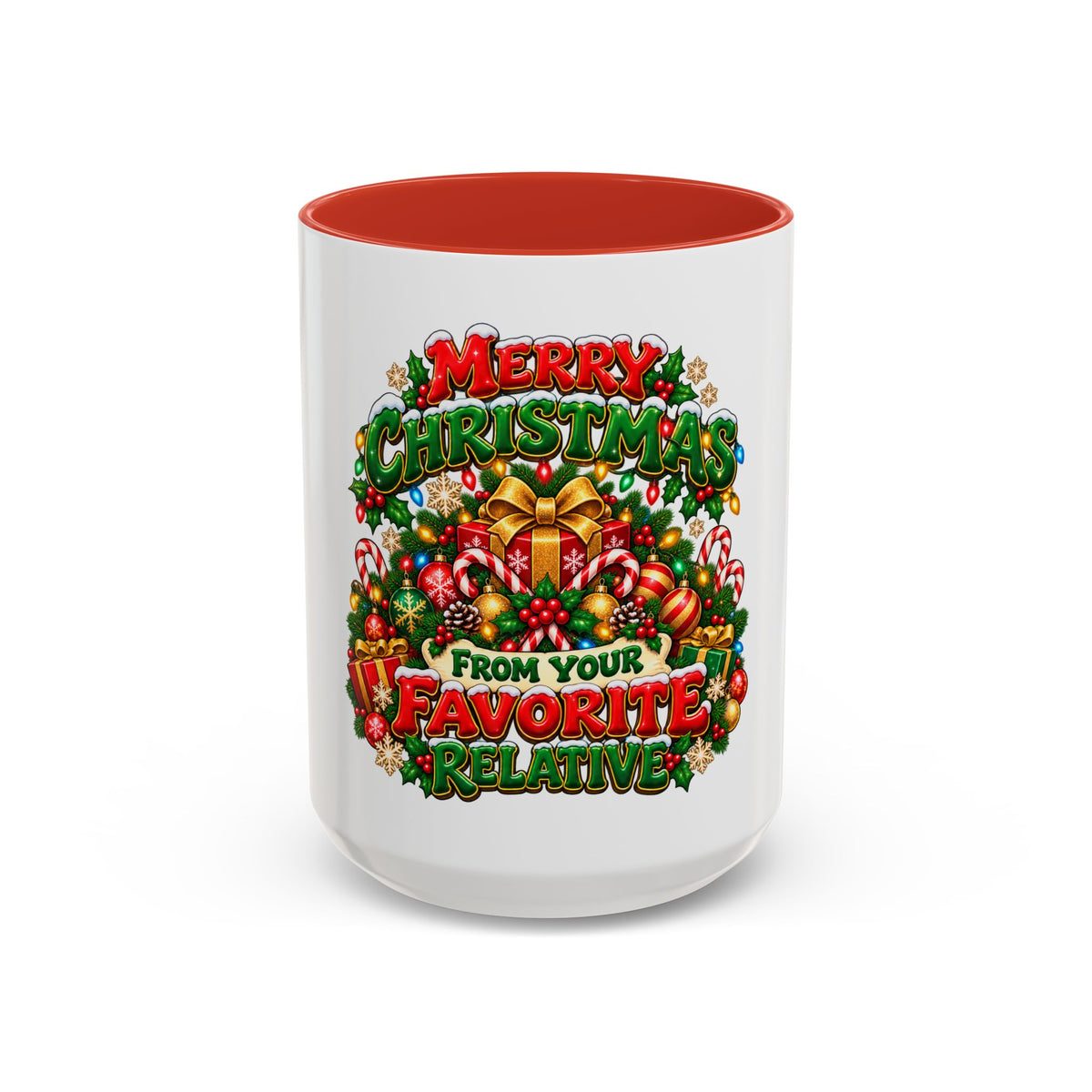 Christmas Coffee Mug — "Merry Christmas from Your Favorite Relative" Holiday Gift