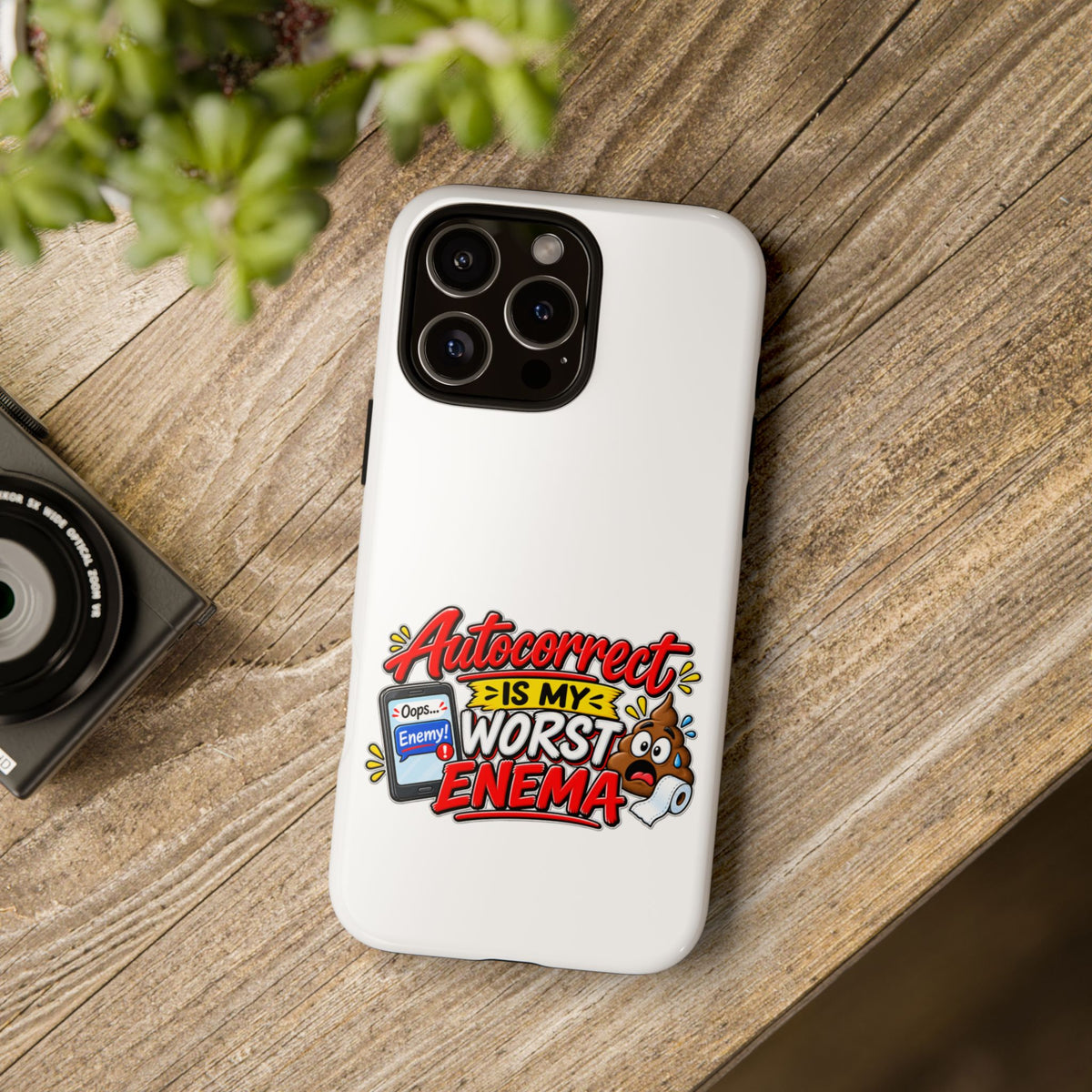 Phone Case — "Autocorrect Is My Worst Enema" Funny Novelty Protective Cover — The ClawMark Store
