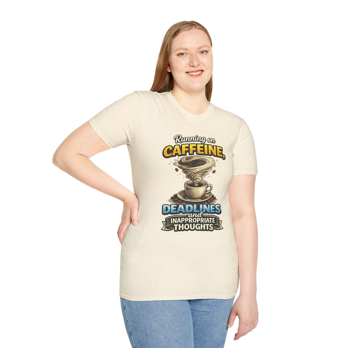 Running on Caffeine — Coffee T-Shirt — product photo 4 | The ClawMark Store