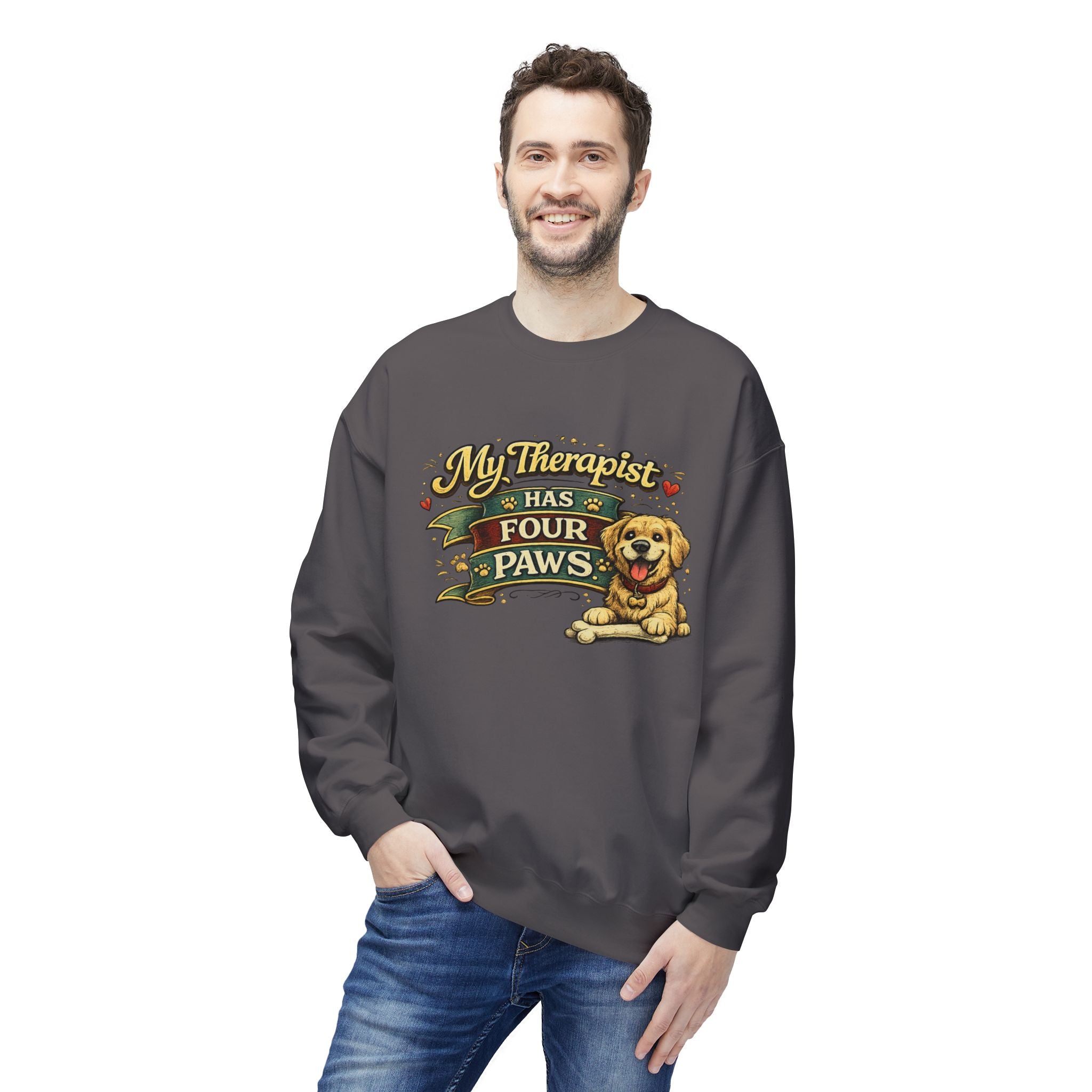 My Therapist Has Four Paws | Sweatshirt | Cute Dog Lover Crewneck