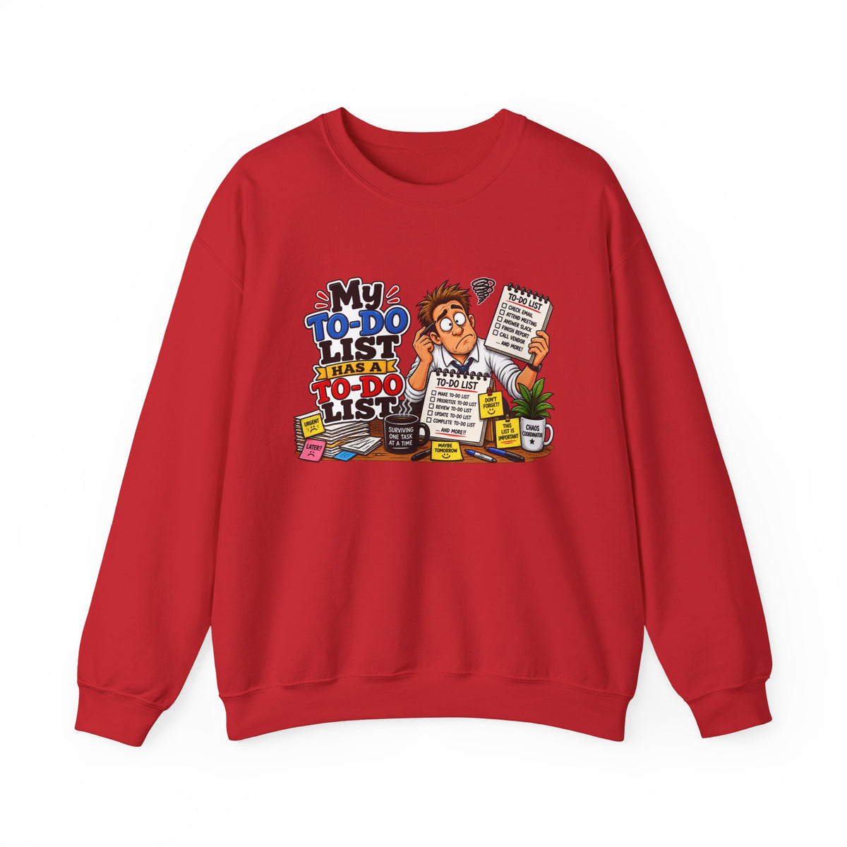 "My To-Do List" Office Sweatshirt — S, Red | The ClawMark Store