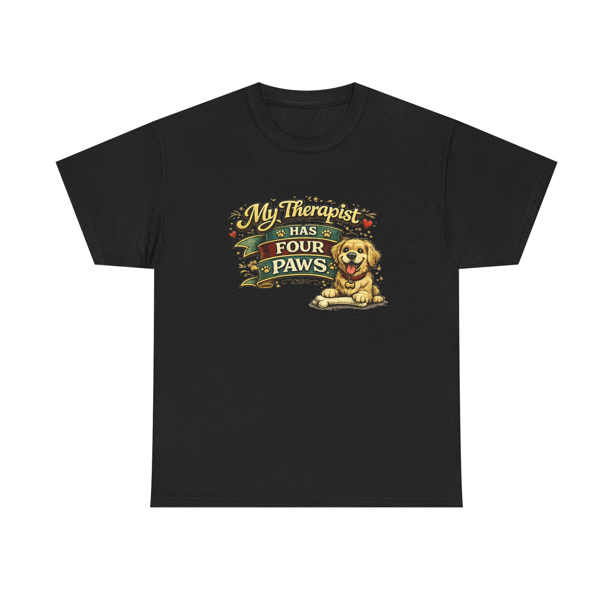 My Therapist Has Four Paws — T-Shirt — Black, S | The ClawMark Store