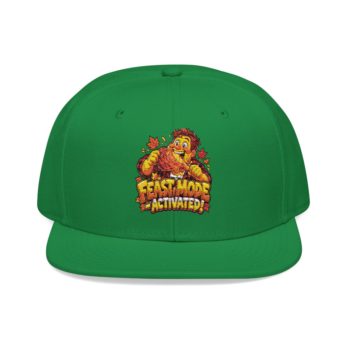 Embroidered Flame Crown Snapback Hat — Streetwear Trucker Cap