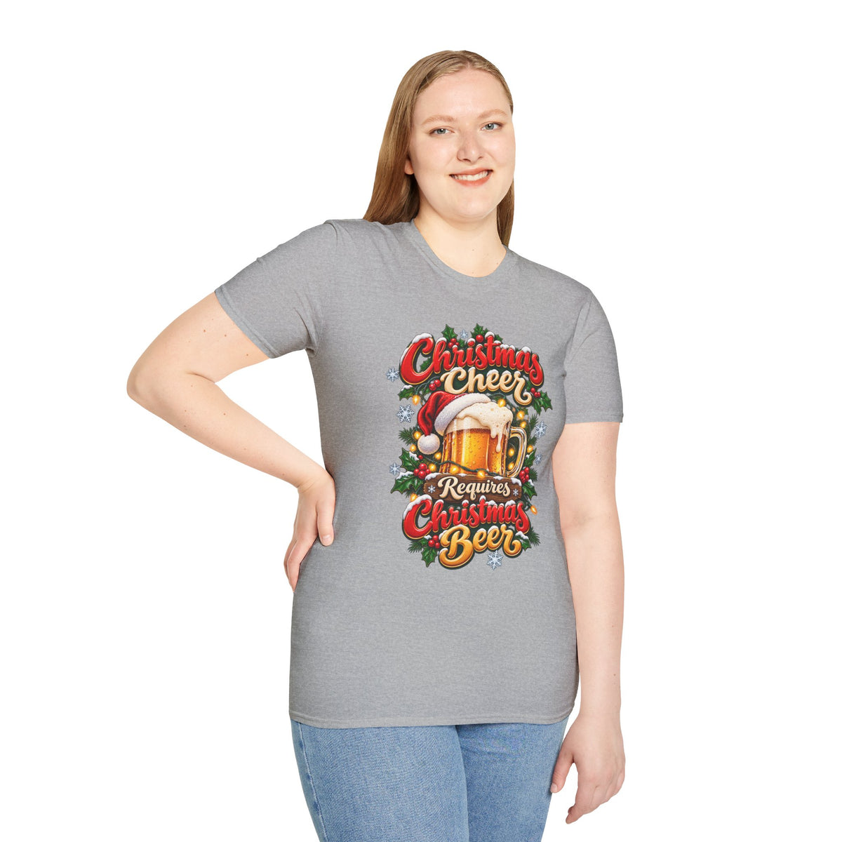 Christmas Beer T-Shirt - "Christmas Cheer Requires Christmas Beer" Holiday Tee