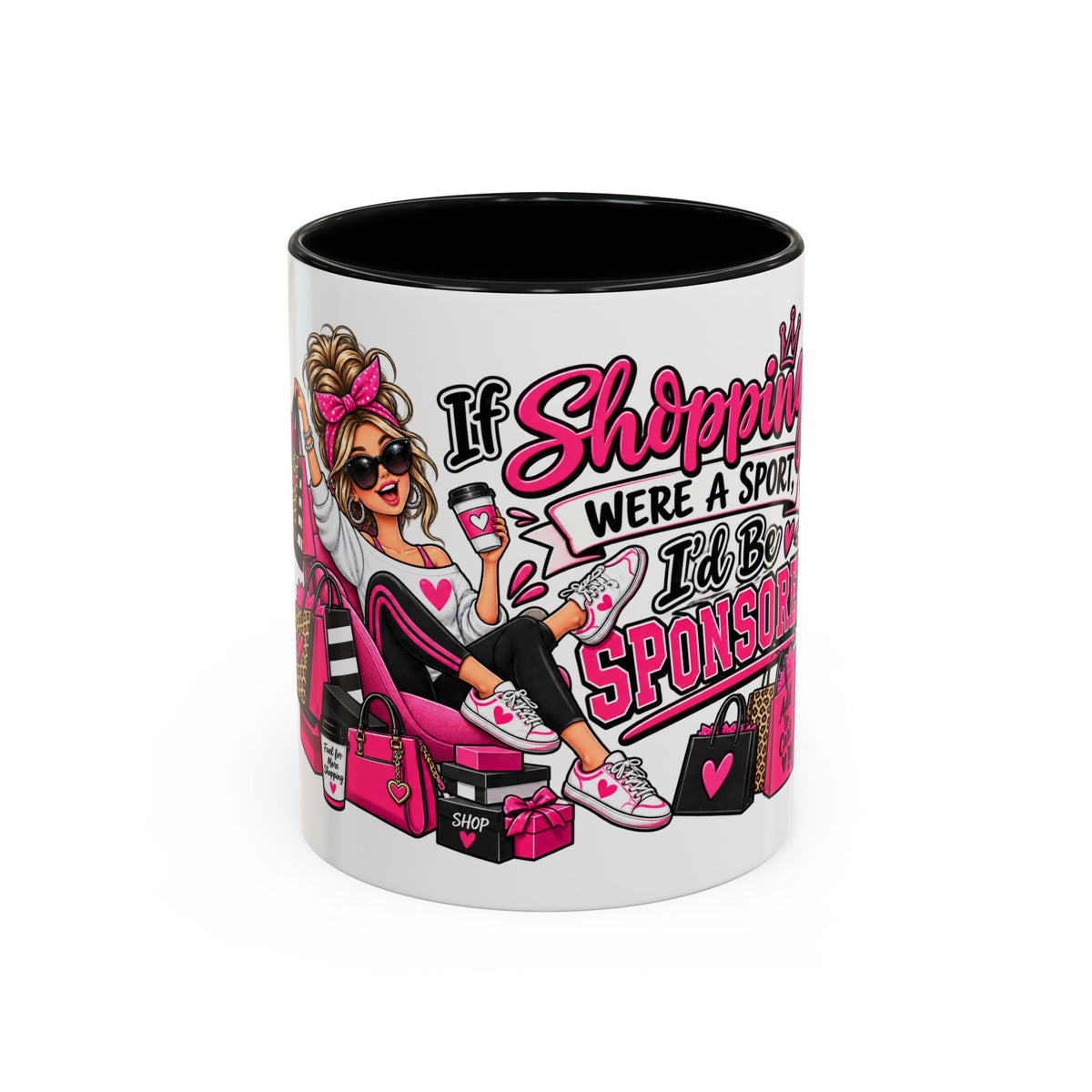 "If Shopping Were a Sport I'd Be Sponsored" Accent Mug — product photo 2 | The ClawMark Store