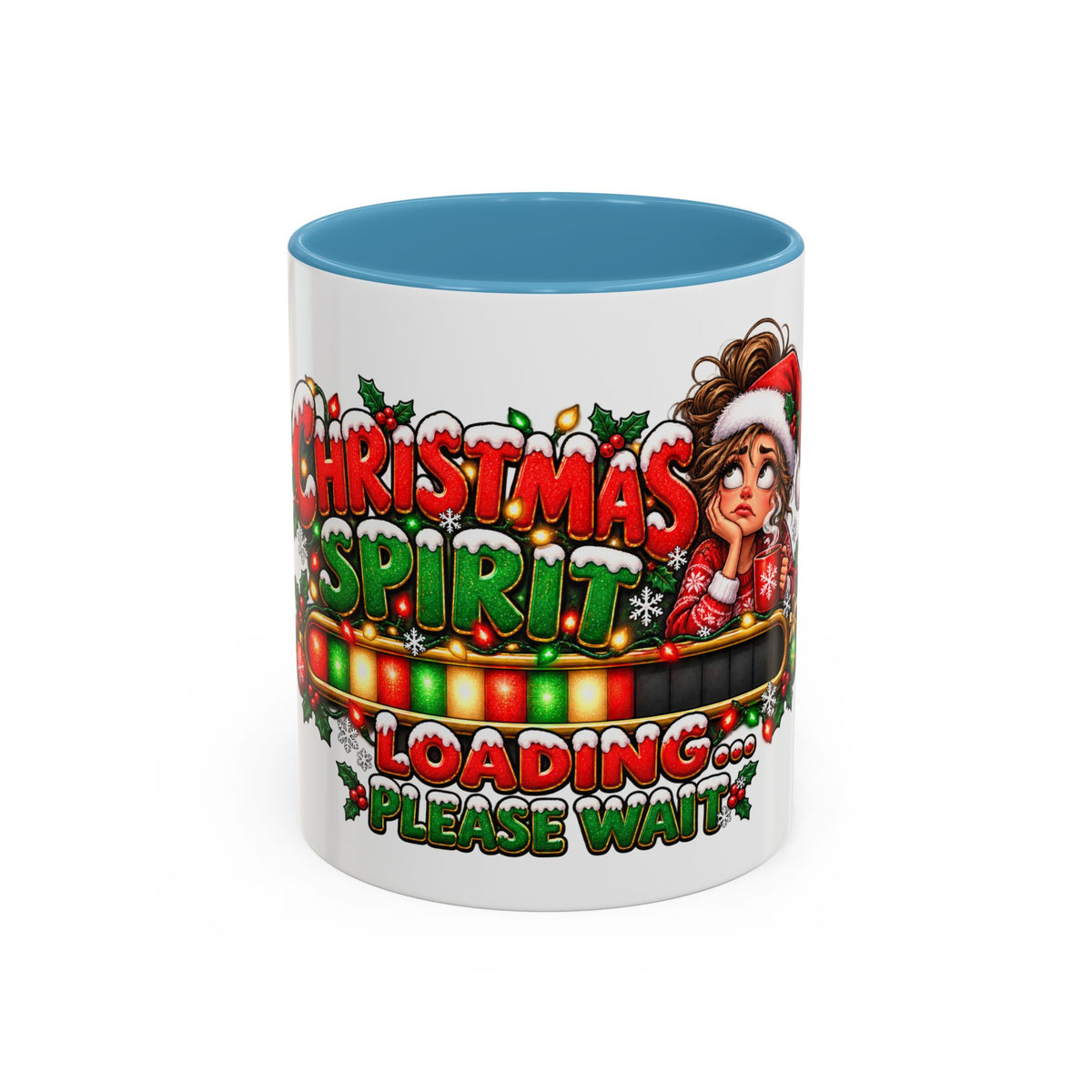 Christmas Spirit Loading Coffee Mug — Funny Holiday Accent Mug (11/15oz)