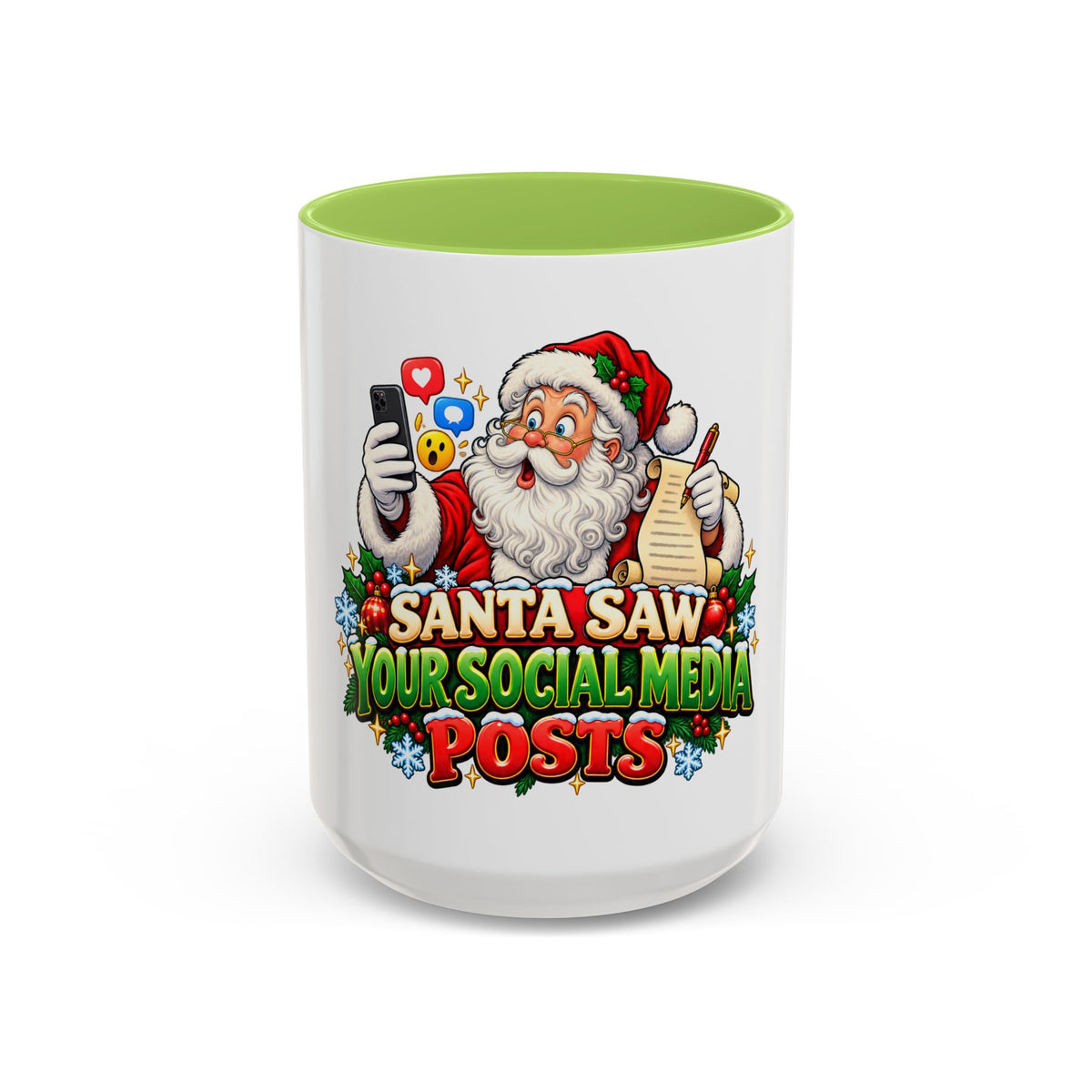 Santa Saw Your Social Media Posts Coffee Mug