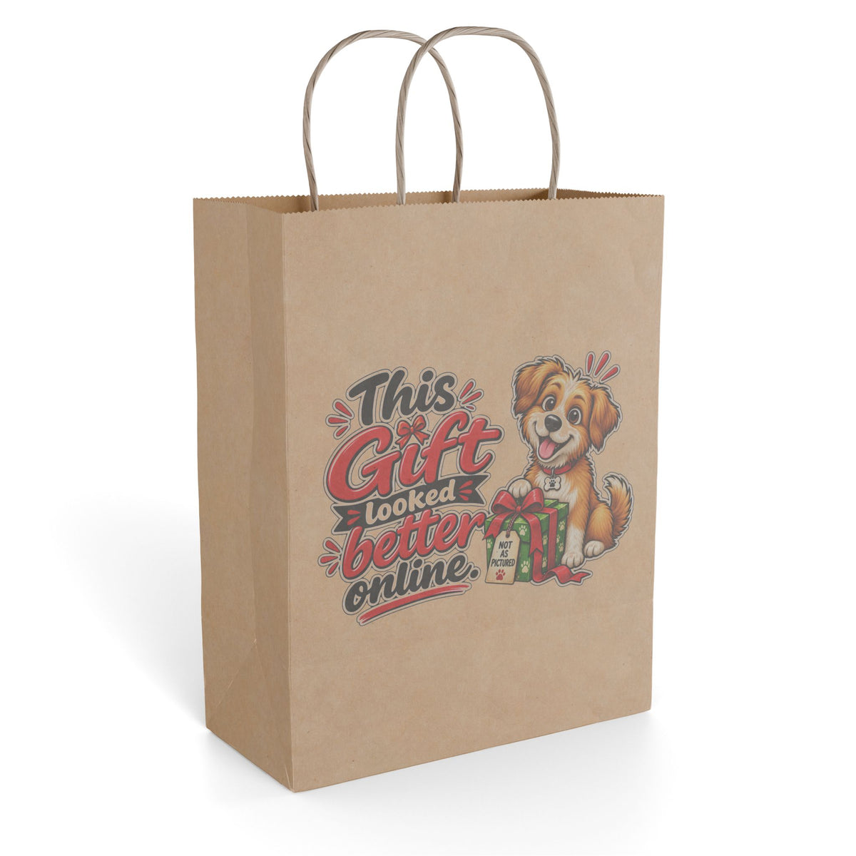 "This Gift Looked Better Online" Gift Bag — 8'' x 10.25", Kraft, Paper | The ClawMark Store