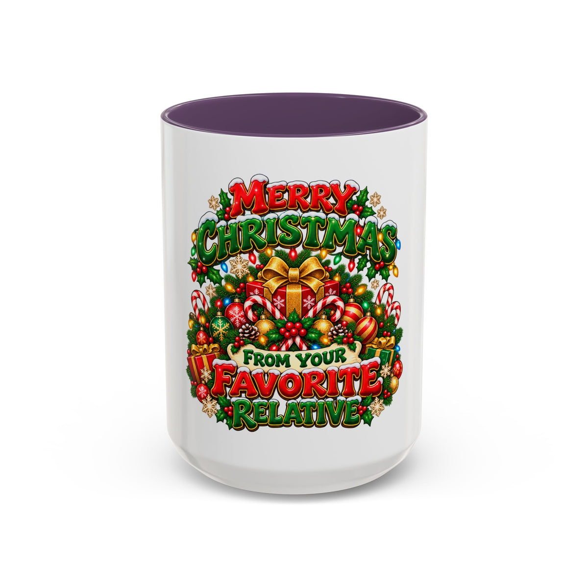 Christmas Coffee Mug — "Merry Christmas from Your Favorite Relative" Holiday Gift