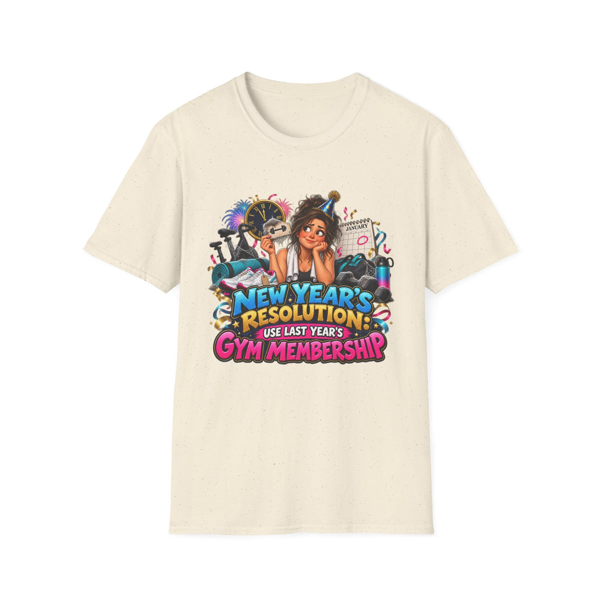 New Year’s Resolution T-Shirt — “Use Last Year’s Gym Membership” Funny Fitness Tee