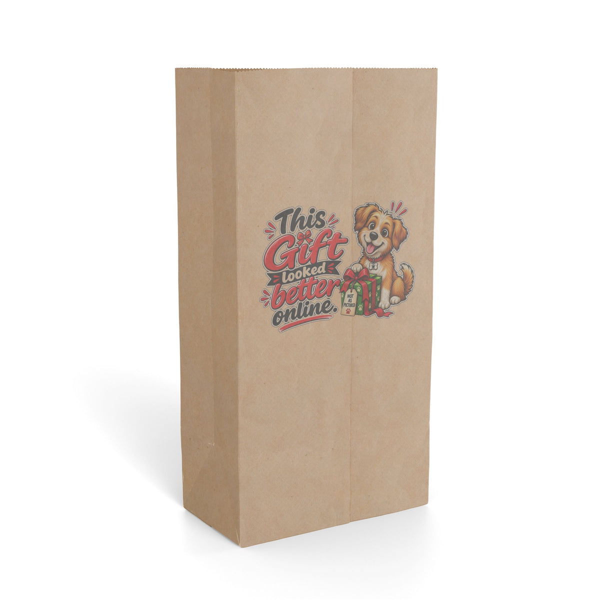 "This Gift Looked Better Online" Gift Bag — 6.25'' x 12.5", Kraft, Paper | The ClawMark Store